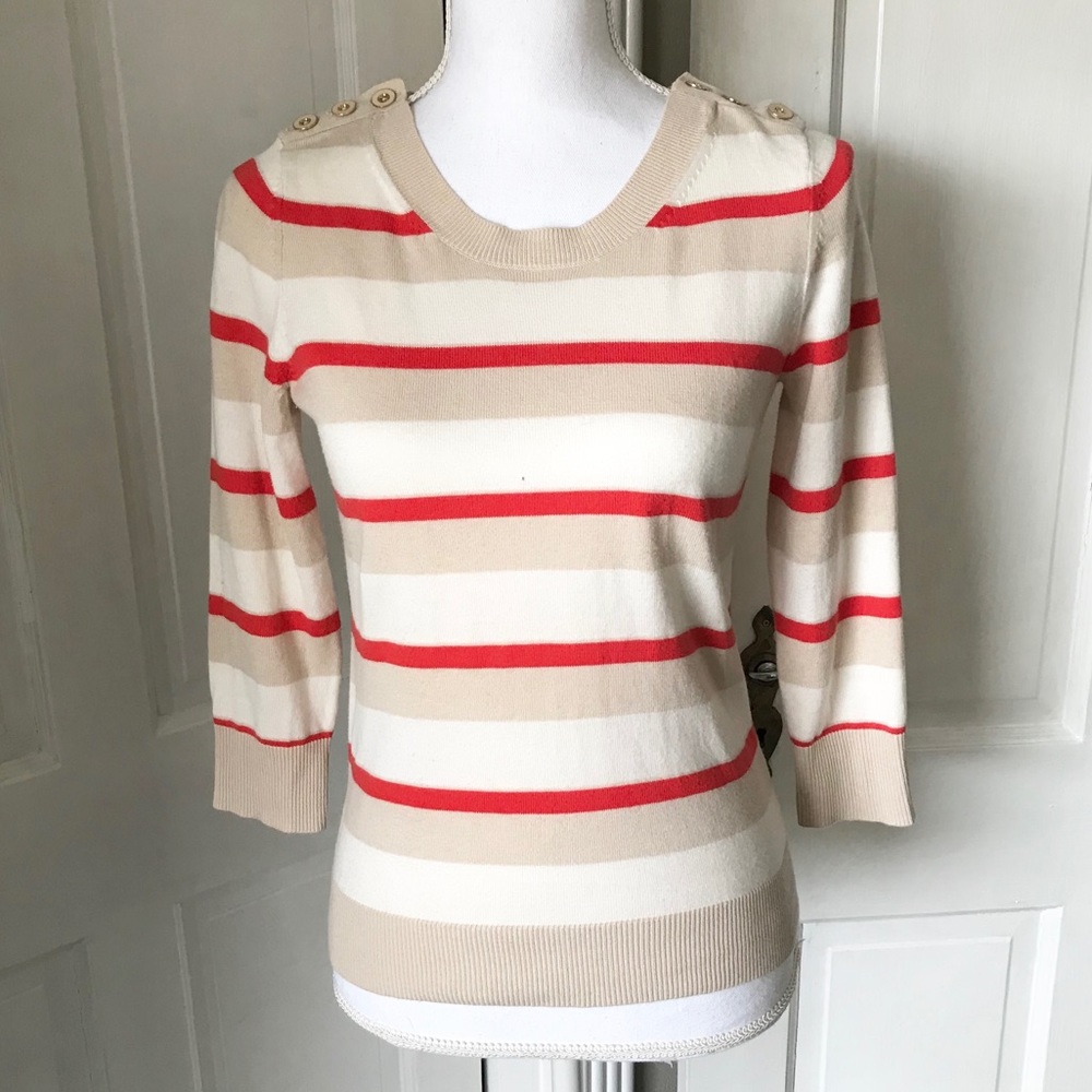 Banana Republic Striped Crew Neck Light Sweater
